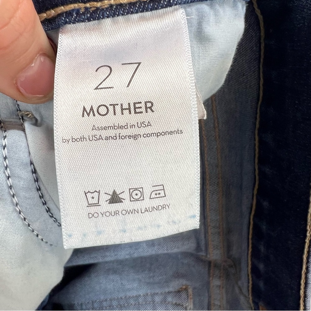 MOTHER High Waisted Runaway Skinny Flare Jeans SIZE 27 Teaming Up Stretch Denim - Picture 12 of 14